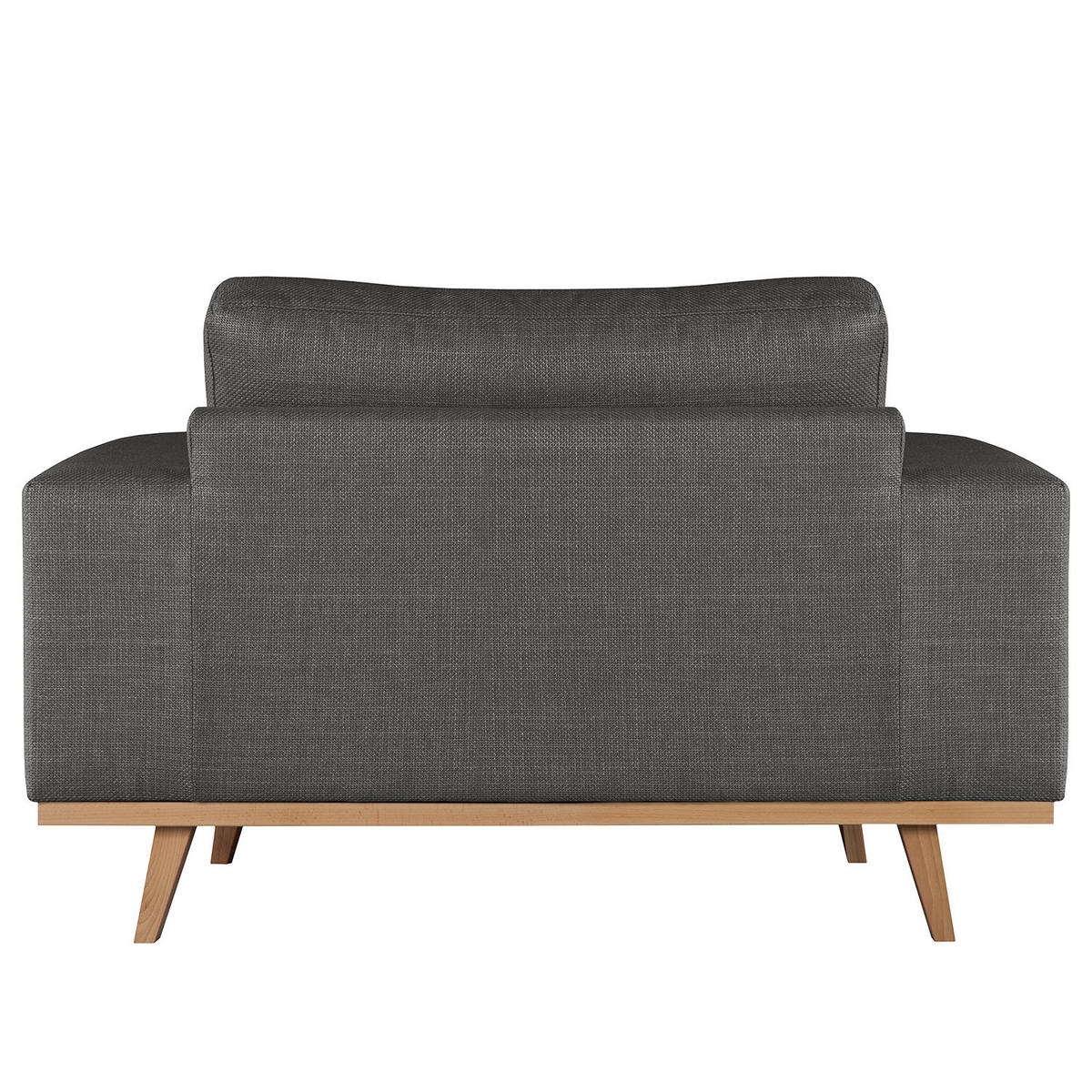 SESSEL - Dunkelgrau/Buchefarben, Buchenholz/Textil (122/81/88cm) - home24