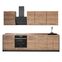 KÖK Fame-Line, Goldkraft ek/antracit, 280 cm, AP Oak - Honungsek/Antracit, Träbaserade material (280/82/60cm) - Vicco