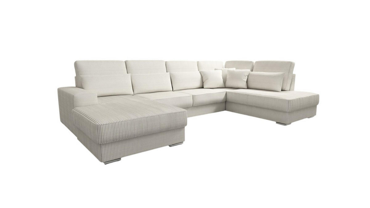 WOHNLANDSCHAFT Nevio In Scala - Beige, Holzwerkstoff/Textil (401/88/226cm) - Fun Möbel