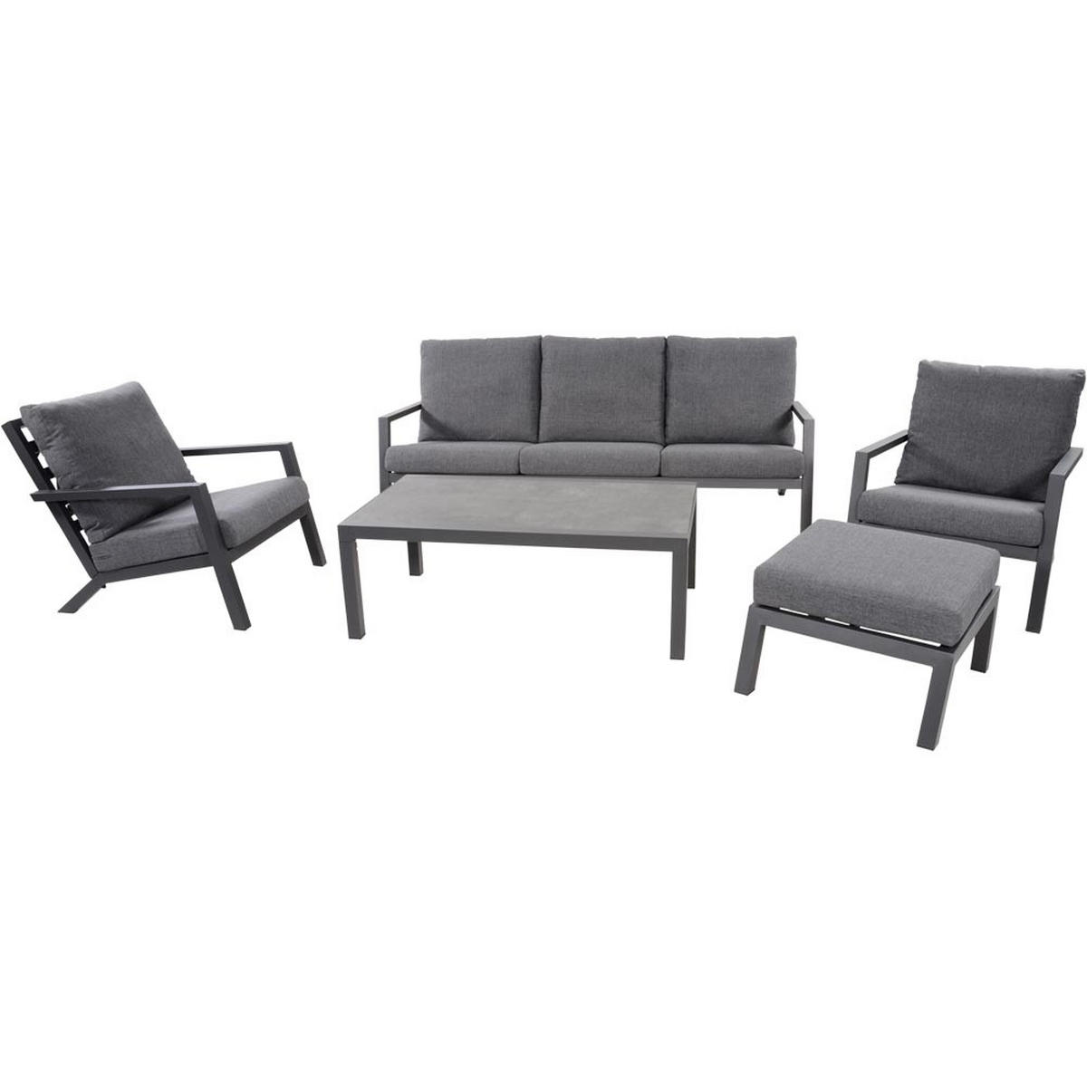 GARTENTISCH Down - Grau - 120/70/43 cm - Grau, Metall (120/70/43cm) - Lesli Living