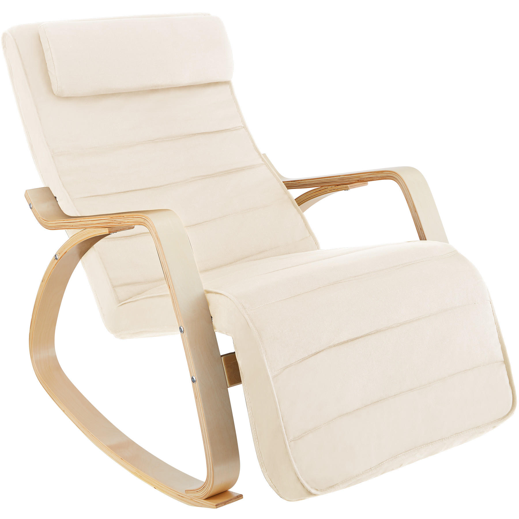 SCHAUKELSTUHL Onda,67 x 115 x 86 cm,beige - Beige, Holz (115/86/67cm) - tectake