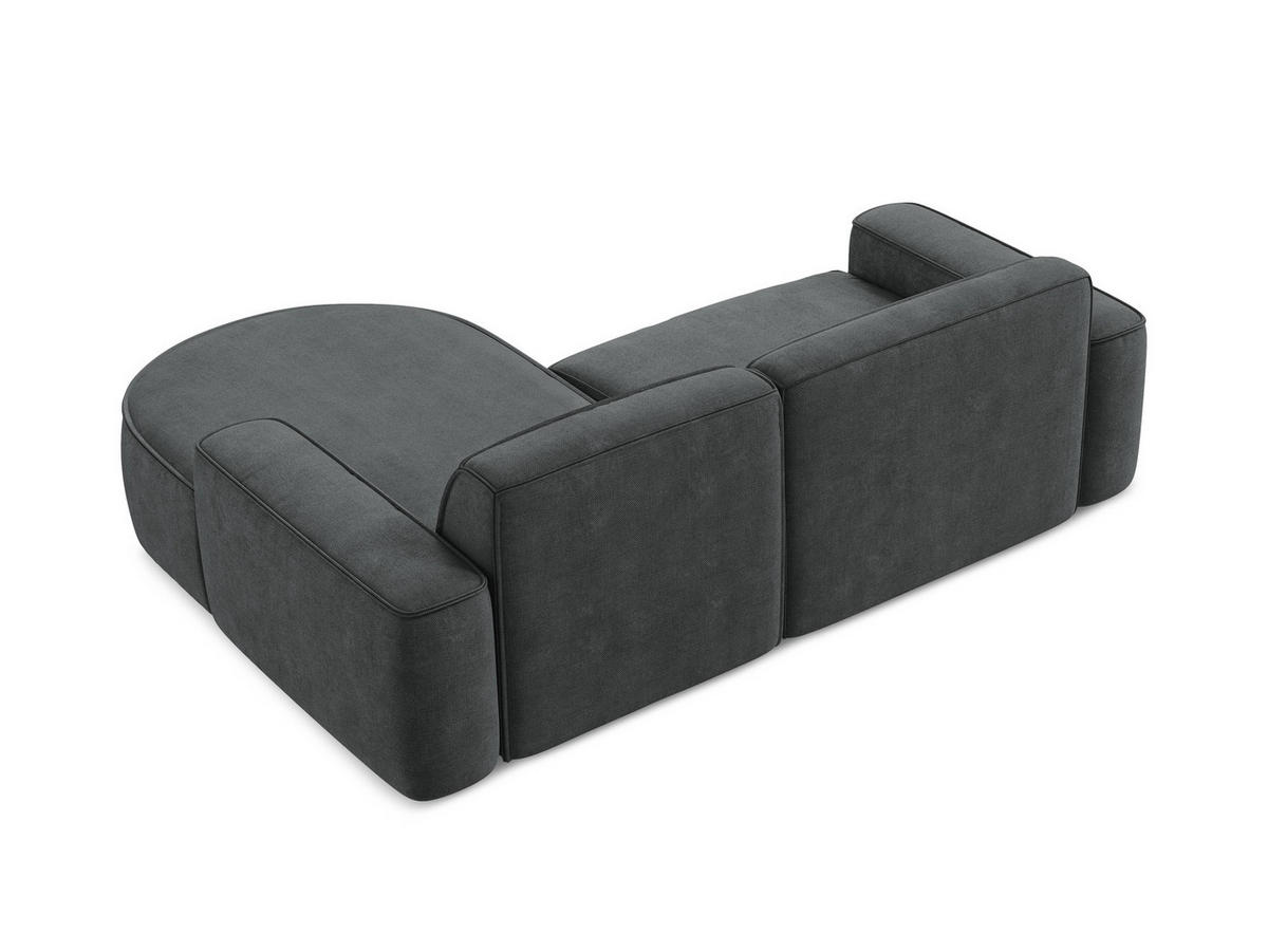 POUF Strukturstoff Blau - Pastellblau/Schwarz, Holzwerkstoff/Kunststoff (65/40/65cm) - Makamii