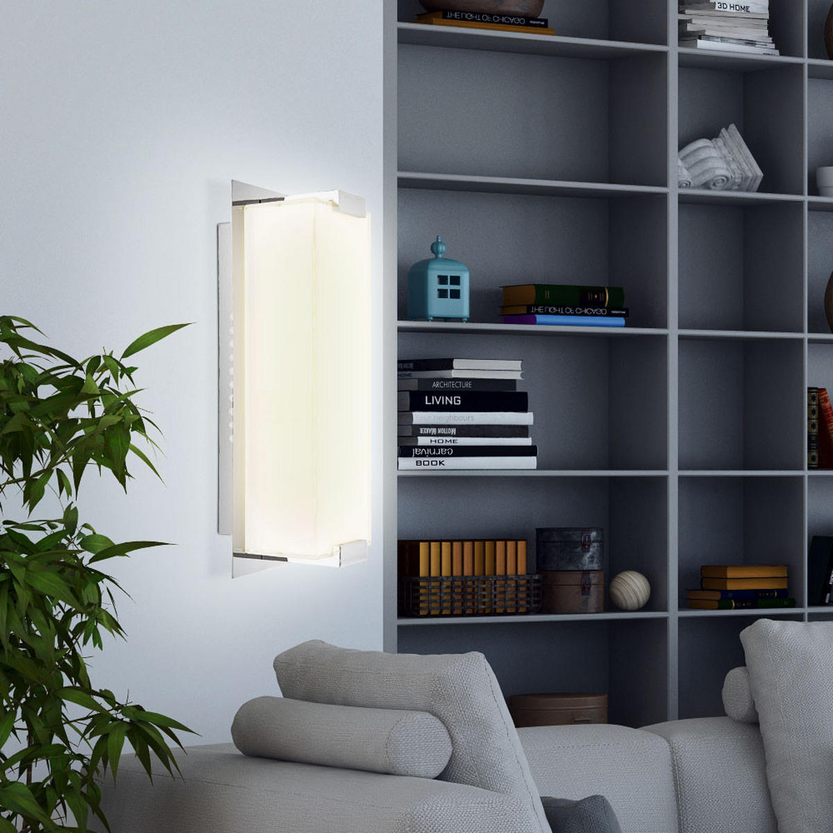 LED WANDLEUCHTE Chrom Glas satiniert Silber 2er Set - Silberfarben, Glas (28/11/10cm) - Globo Lighting