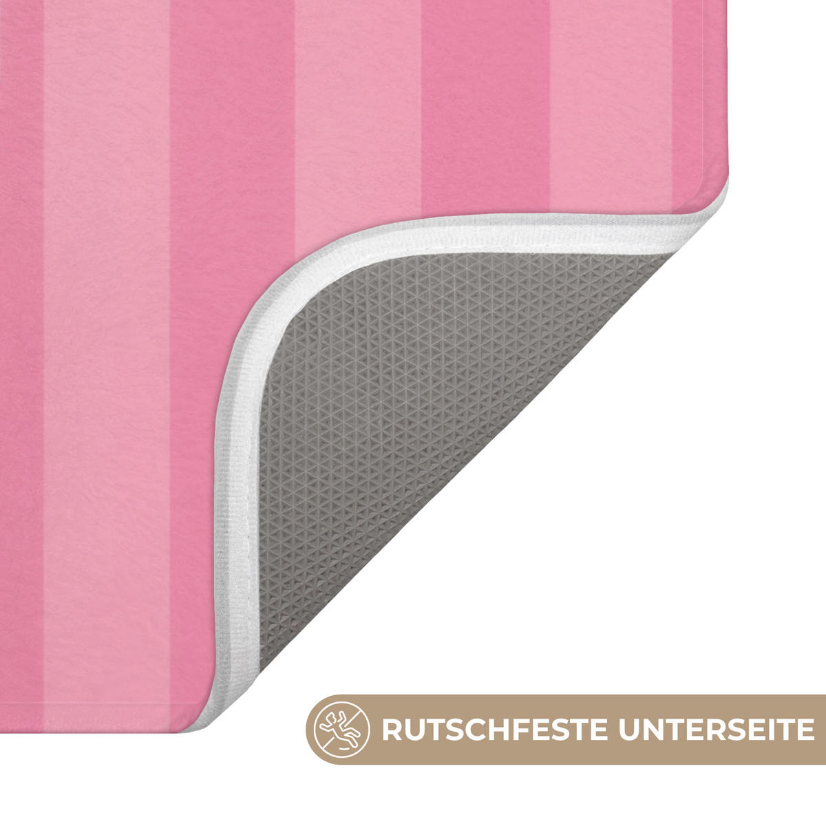KOUPELNOVÁ PŘEDLOŽKA Pruhované - růžové - Chéri 60x40 cm - růžová, textil/plast (60/40cm) - OnlyWow