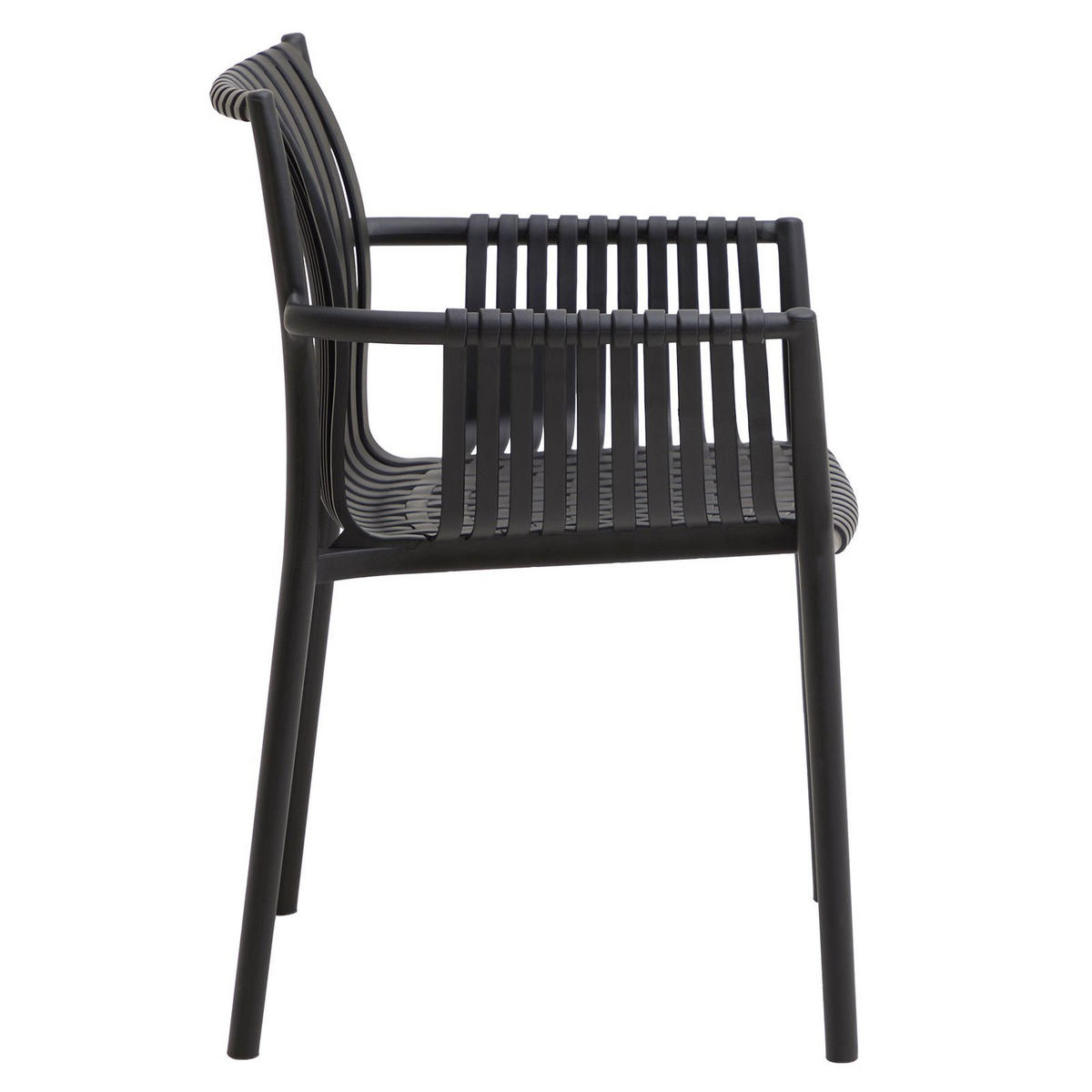 GARTENSTÜHLE OLEA 4ER-SET - Schwarz, Textil (59/84/57cm) - IDIMEX