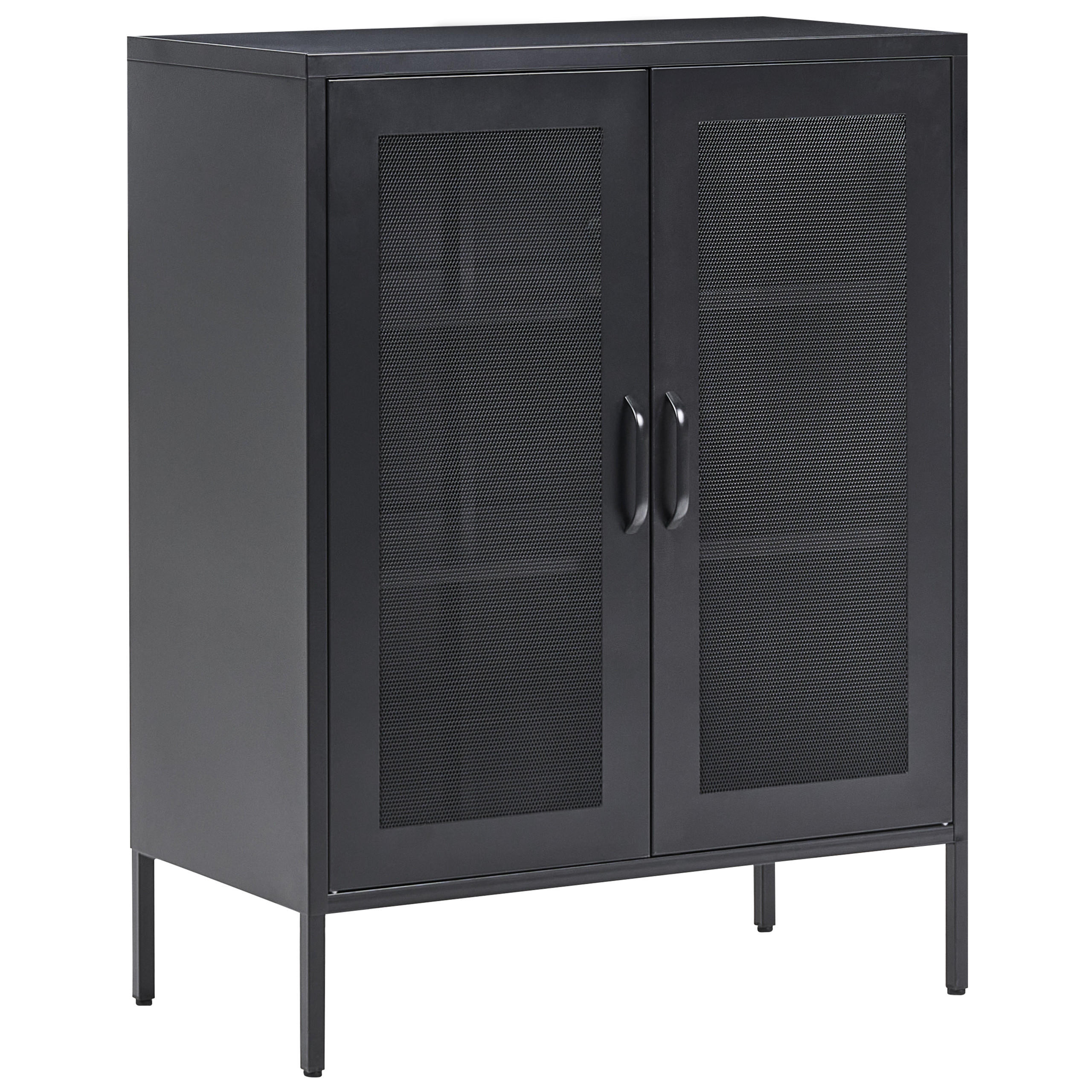 Beliani Schrank Schwarz 80x102x40 cm