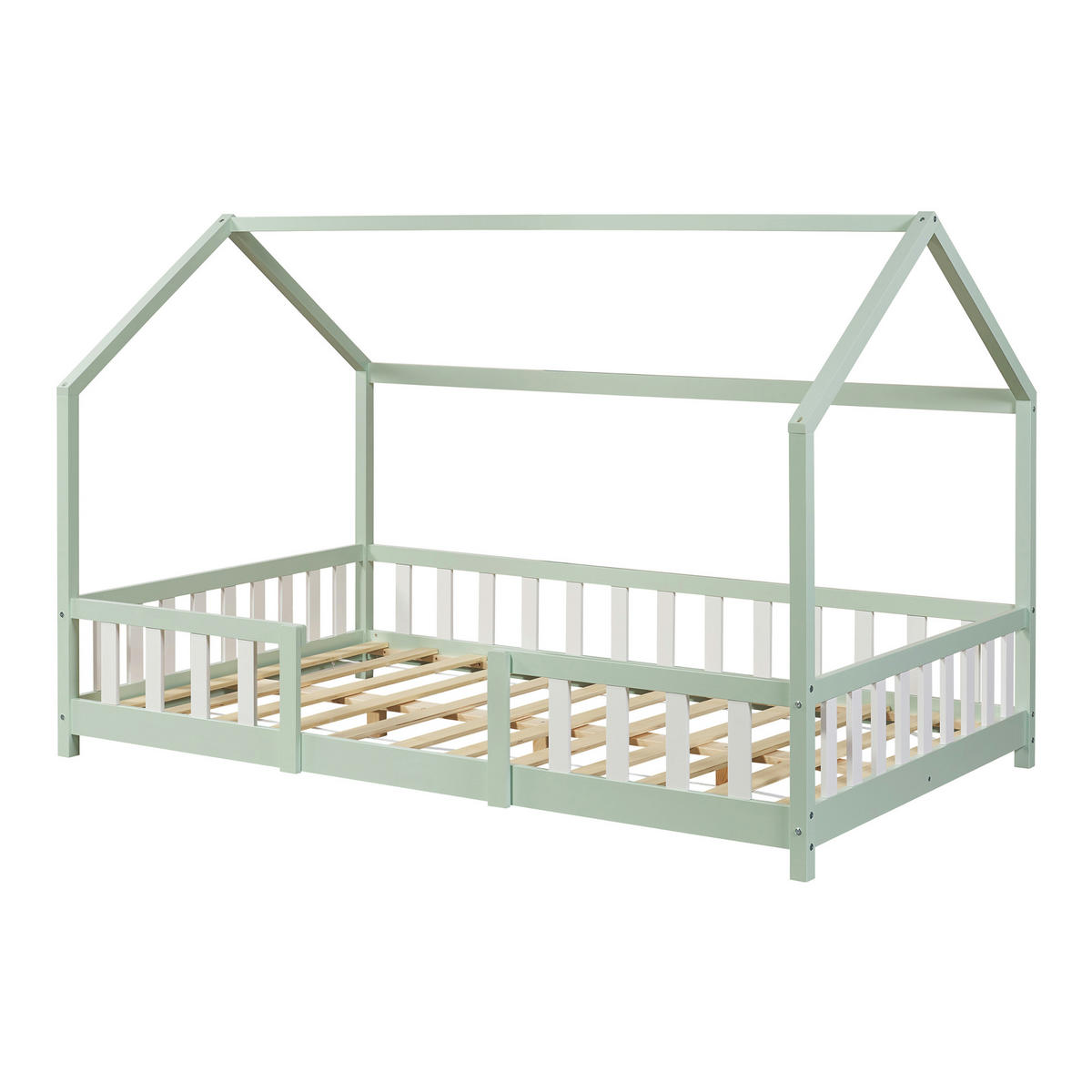 Weiß/Mintgrün, Holz (140/200cm) - [en.casa]