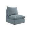 SOFAELEMENT Bouclé Stoff Blau - Pastellblau/Schwarz, Holzwerkstoff/Kunststoff (75/77/90cm) - Makamii