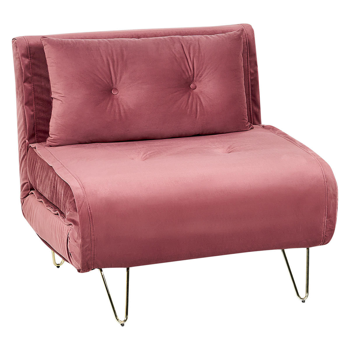 SCHLAFSOFA Samtstoff Rosa Vestfold - Pink, Textil (85/81/78cm) - Beliani