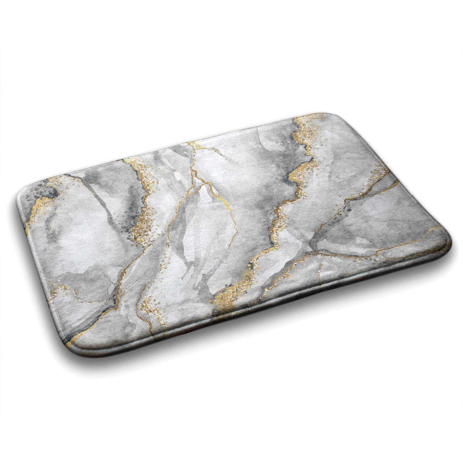 Tulup Badteppich Grau, Gold 90x60 cm