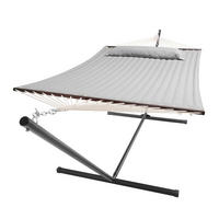 HÄNGEMATTE Cata hellgrau 360x120x115 cm inkl. Kissen - Hellgrau, Textil/Metall (140/115/360cm) - Juskys