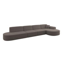 ECKSOFA Ottomane Rechts MARI-L3 - 413x171x79 cm Braun Bouclé - Schwarz/Braun, Holzwerkstoff/Kunststoff (171/413cm) - ALTDECOR