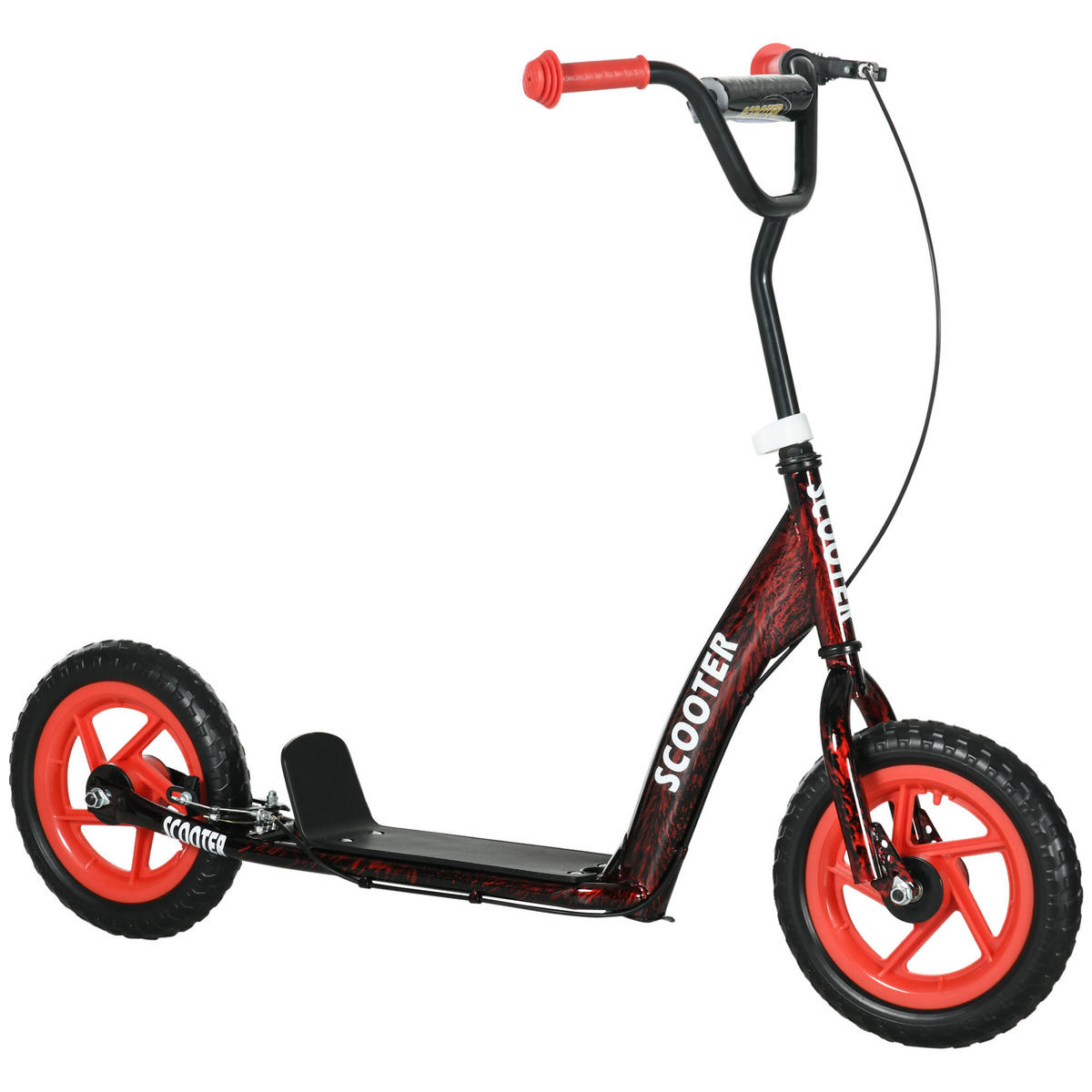 KINDERROLLER Scooter Tretroller mit verstellbarem Lenker, großen Rädern Rot - Rot, Metall (118/52/88cm) - AIYAPLAY