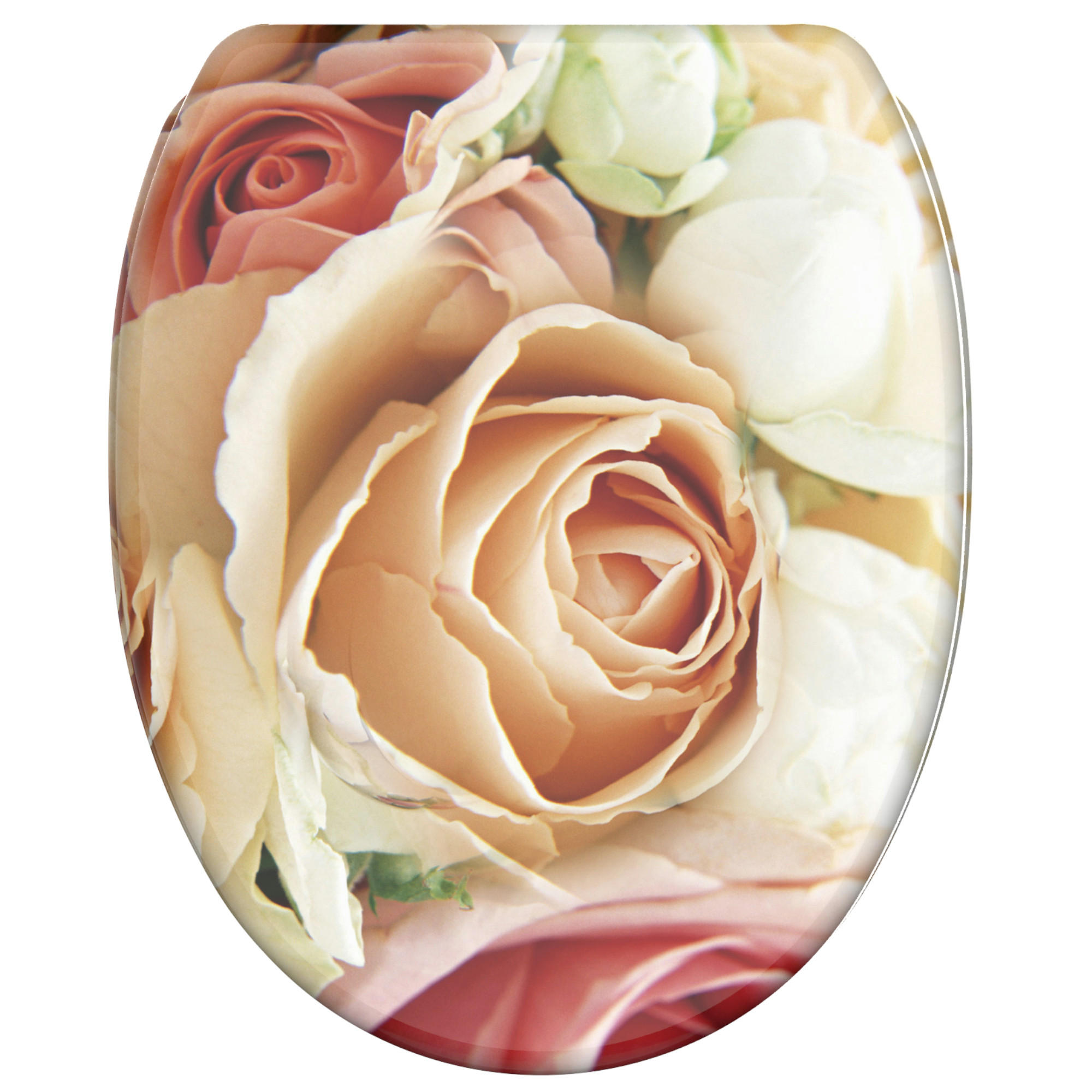 WC-SITZ mit Absenkautomatik & Top Fix Rosa Rose - Pink, Holzwerkstoff (37.7/5.5/48cm) - Sanilo