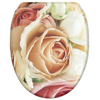 WC-SITZ mit Absenkautomatik & Top Fix Rosa Rose - Pink, Holzwerkstoff (37.7/5.5/48cm) - Sanilo