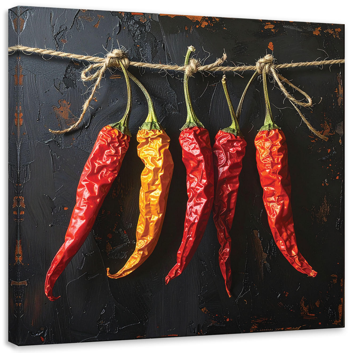 LEINWANDBILD Essen & Trinken 50x50cm - Rot, Textil (50/50cm) - Feeby