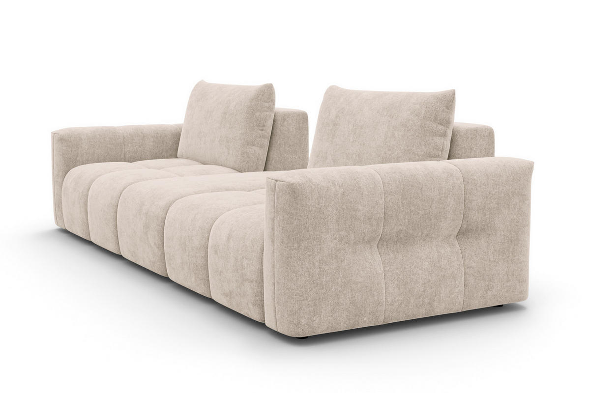 SOFA VERONA 4-Sitzer, Beige - Beige/Schwarz, Holz/Textil (282/83/110cm) - Courtois Laville