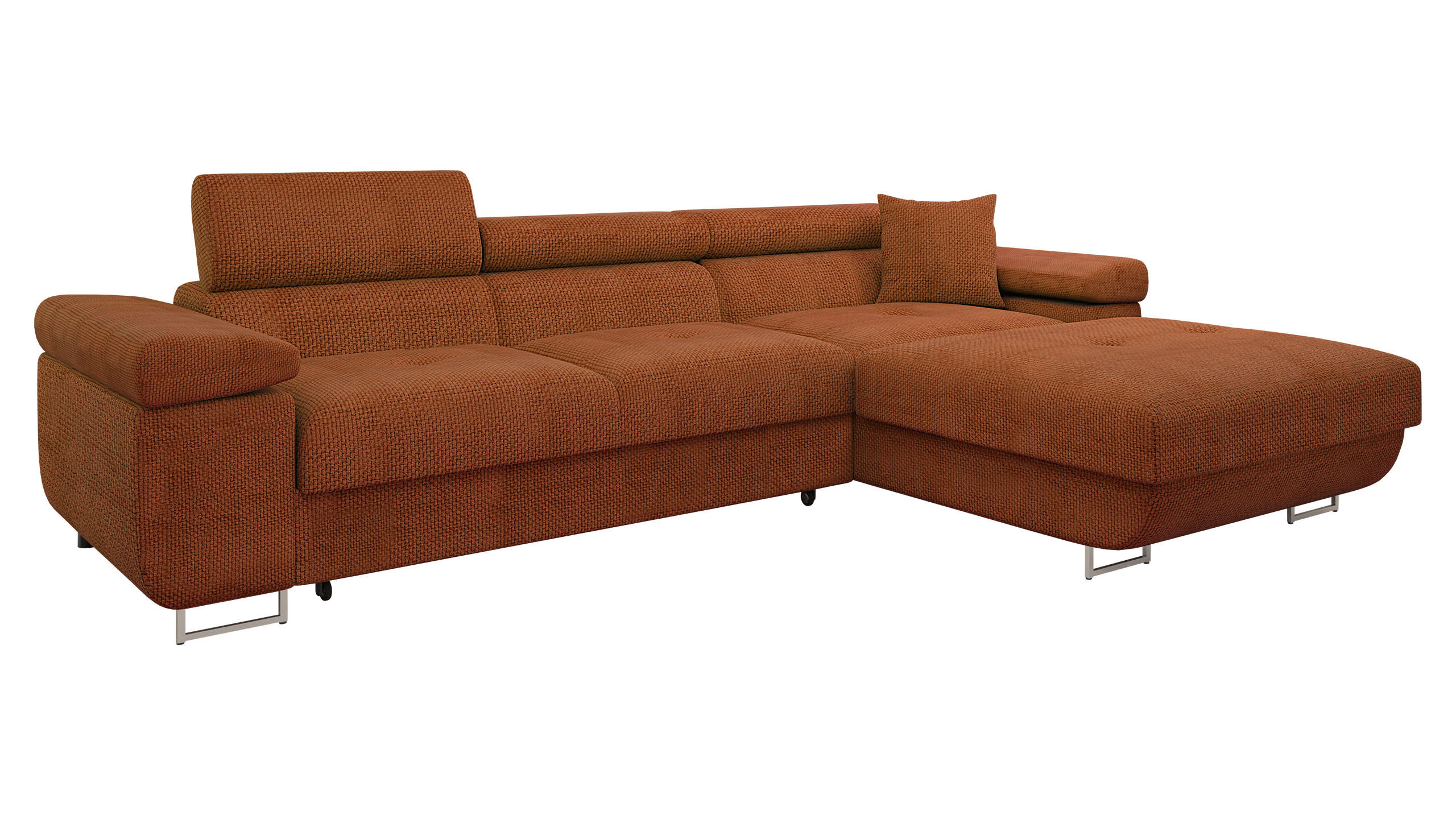 ECKSOFA Torezio Mini, Seite: Rechts - Dunkelorange, Holz/Textil (280/170cm) - MIRJAN24