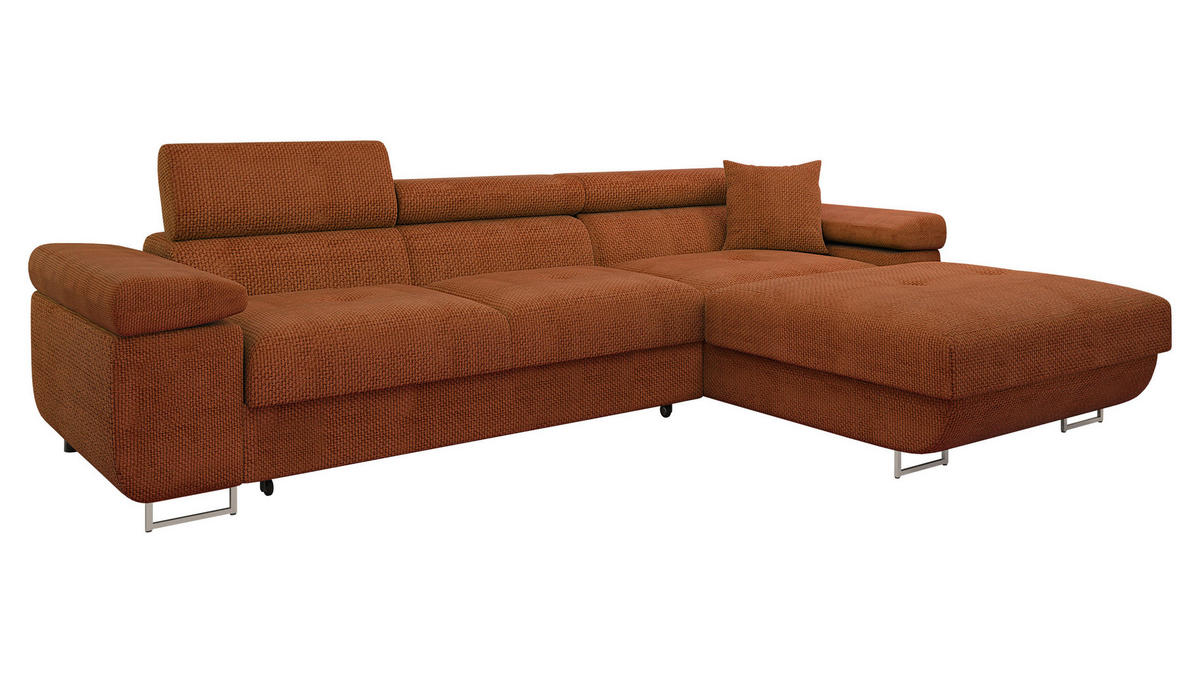 ECKSOFA Torezio Mini, Seite: Rechts - Dunkelorange, Holz/Textil (280/170cm) - MIRJAN24