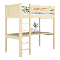 HOCHBETT N06 mit Schreibtisch Klare Kiefer 80/190 - Braun, Naturmaterialien/Holz (80/190cm) - N-Wood