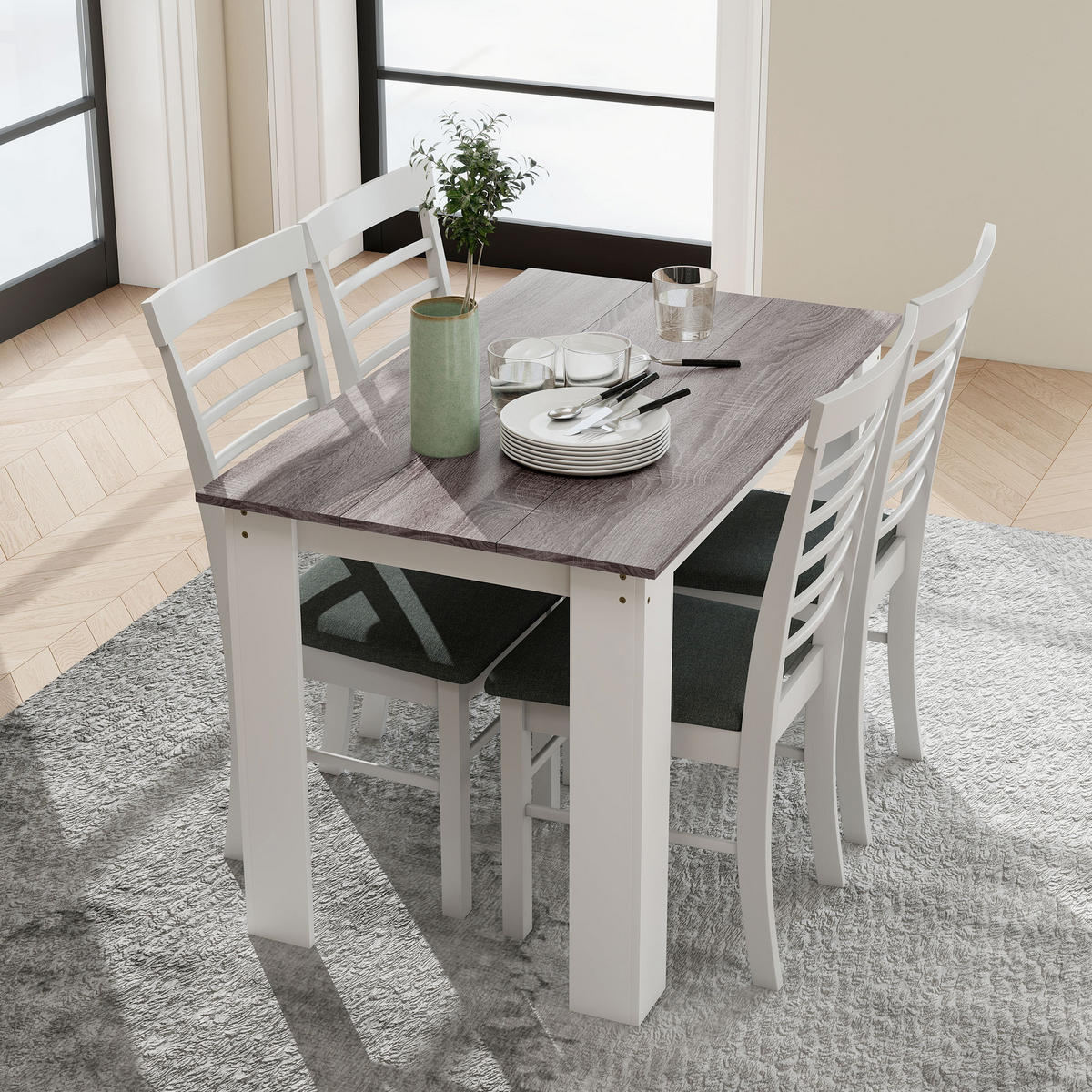 ESSTISCH Grau Holzoptik 120/69/75 cm - Grau, Holz (69/120/75cm) - PANGIVO