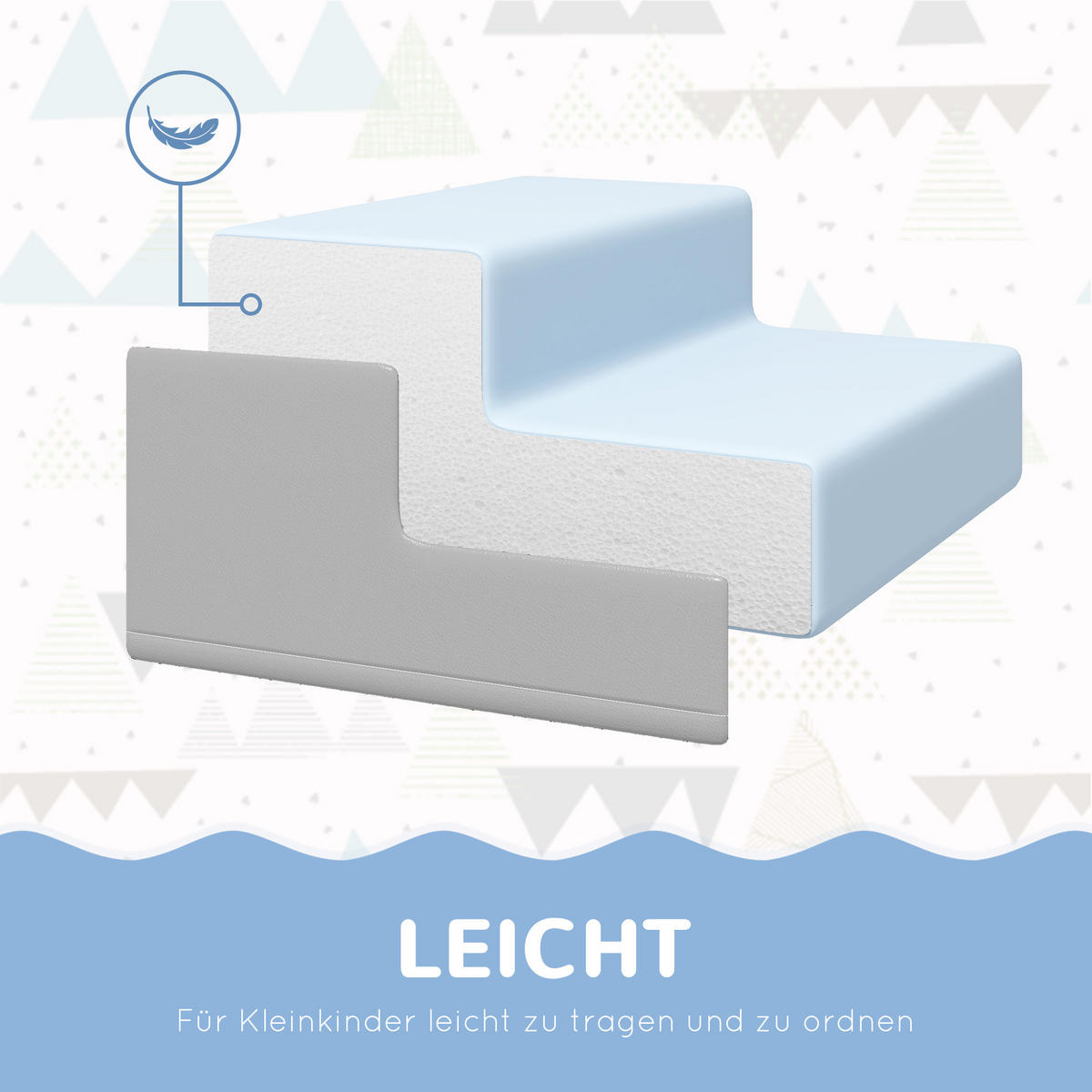BAUSTEINSET - Hellblau/Grau, Kunststoff (50/39/150cm) - HOMCOM