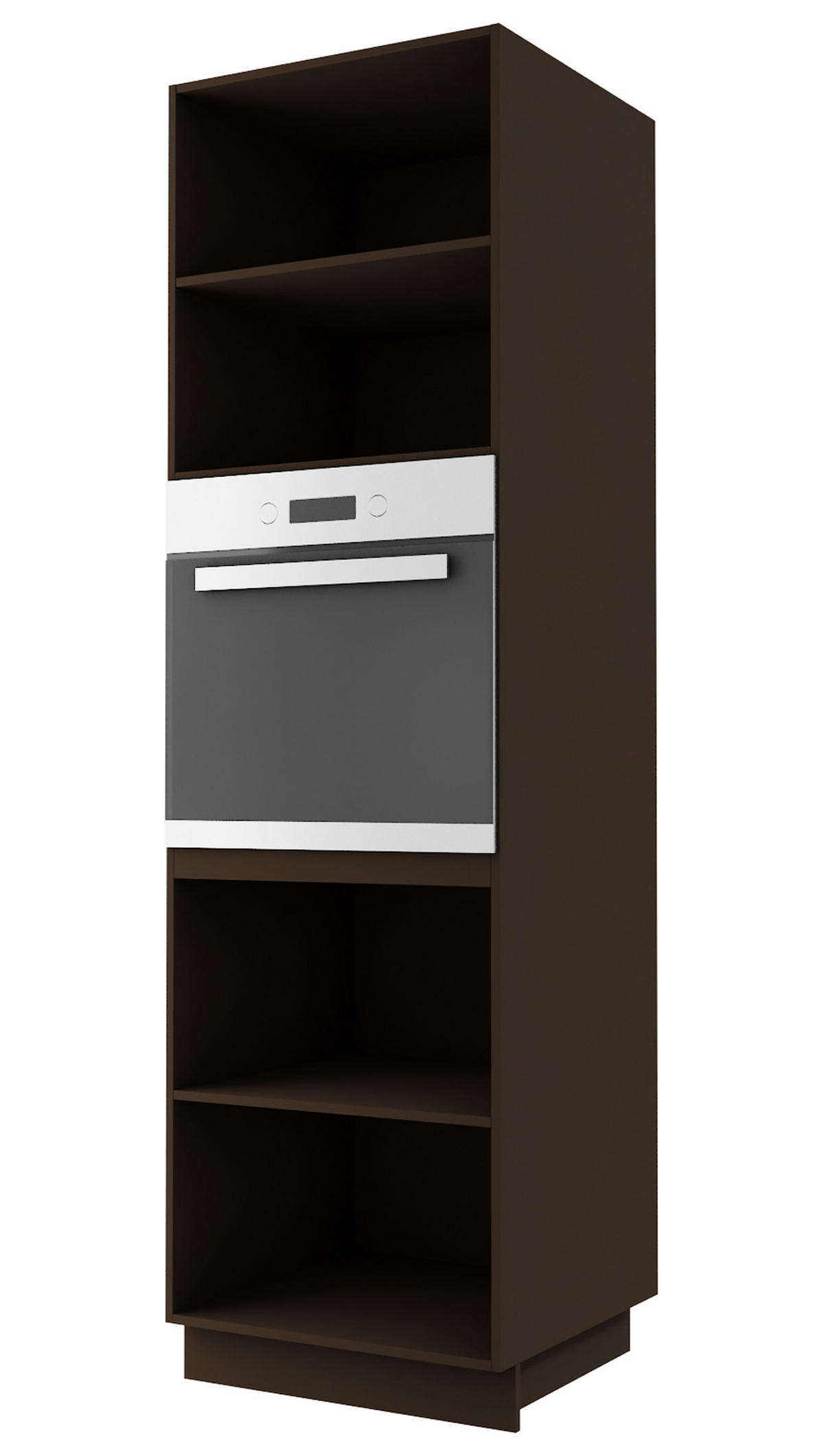 BACKOFENHOCHSCHRANK Kvantum D14/RU/2D Beige Matt / Lava Matt 60 / 59 / 207cm - Dunkelgrau/Beige, Holz/Holzwerkstoff (60/207/59cm) - Feldmann-Wohnen