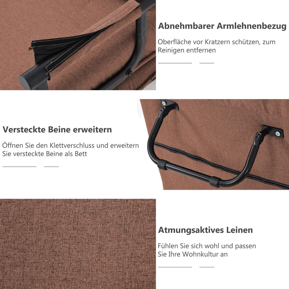 SCHLAFSESSEL Braun - Braun, Metall (60/88/66cm) - Urban Meuble