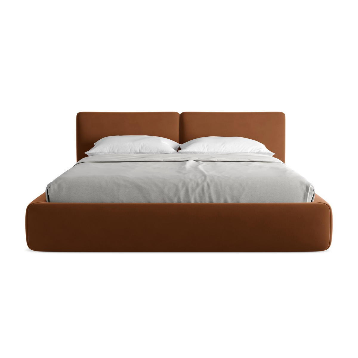 POLSTERBETT mit Bettkasten und Lattenrost 200x228 Orange - Terracotta/Schwarz, Kunststoff/Textil (180/200cm) - LaMiaSofa