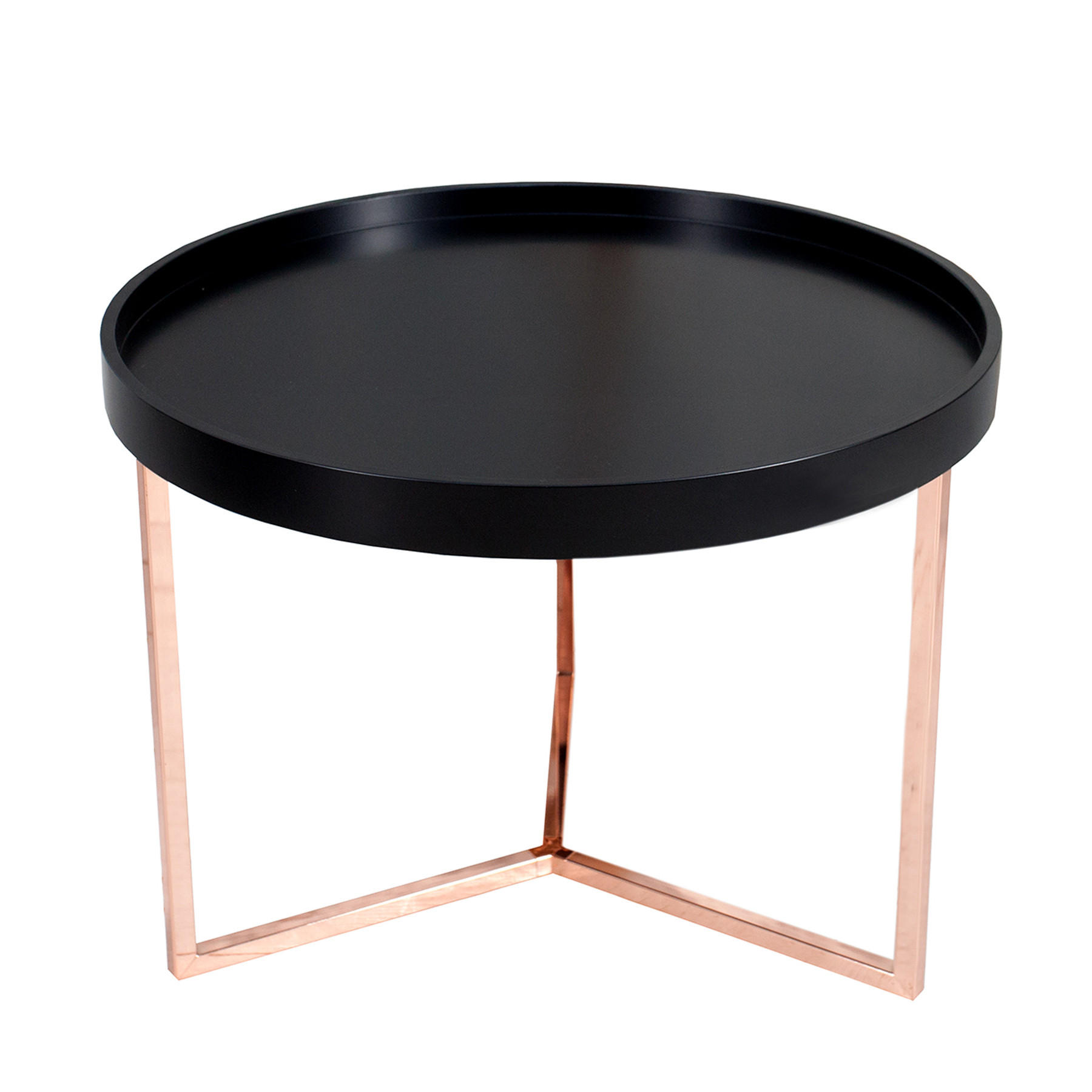 COUCHTISCH MODULAR Schichtholzplatte rund Schwarz 60cm - Silberfarben/Schwarz, Holz/Metall (60/60/45cm) - riess-ambiente