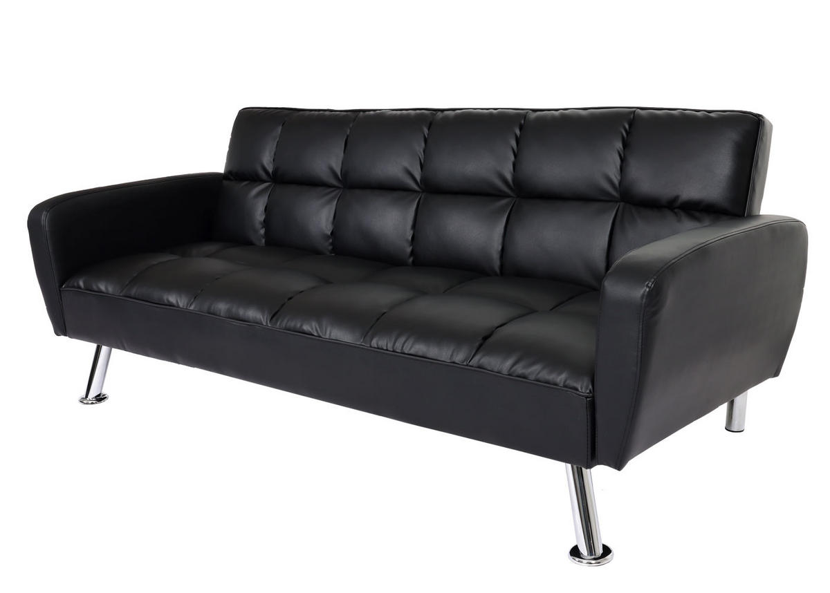 SOFA Schwarz - Schwarz, Textil (203/81/93cm) - MCW