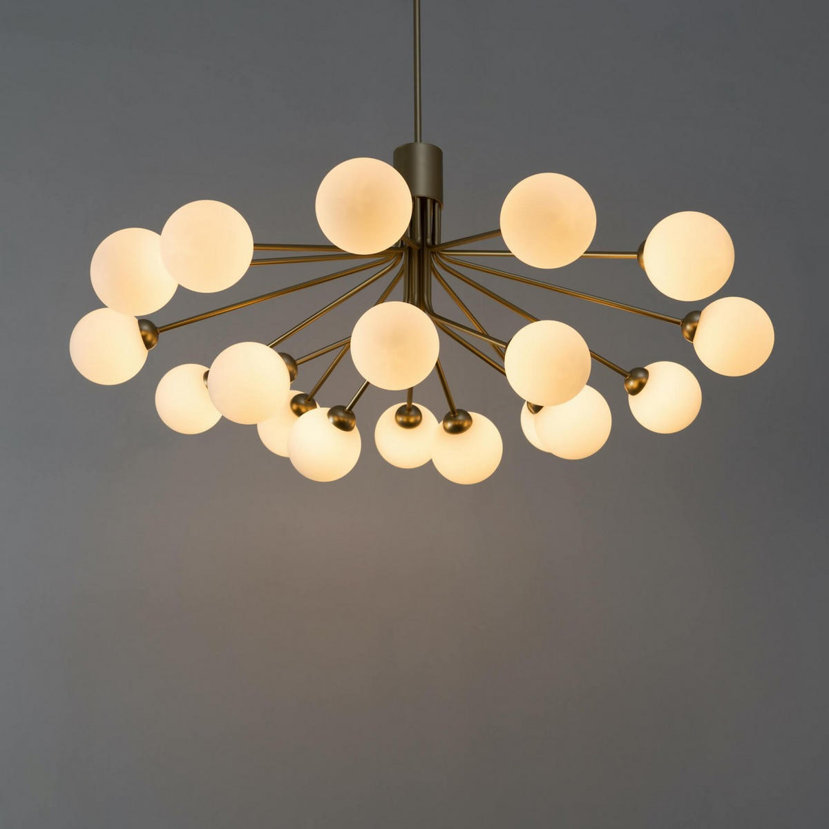 HÄNGELEUCHTE Audrey, Weiß und Gold, 110cm - Goldfarben, Glas (110/110/50cm) - KOSILUM