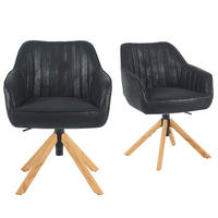 BÜROSTUHL Mika-Olea - Honigeiche/Schwarz, Eichenholz/Holz (60/83/61cm) - DUBI Möbel