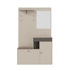 GARDEROBE mit Spiegel, Sitzbank und Stauraum - Beige, Glas/Holzwerkstoff (110/186/37cm) - Urban Meuble