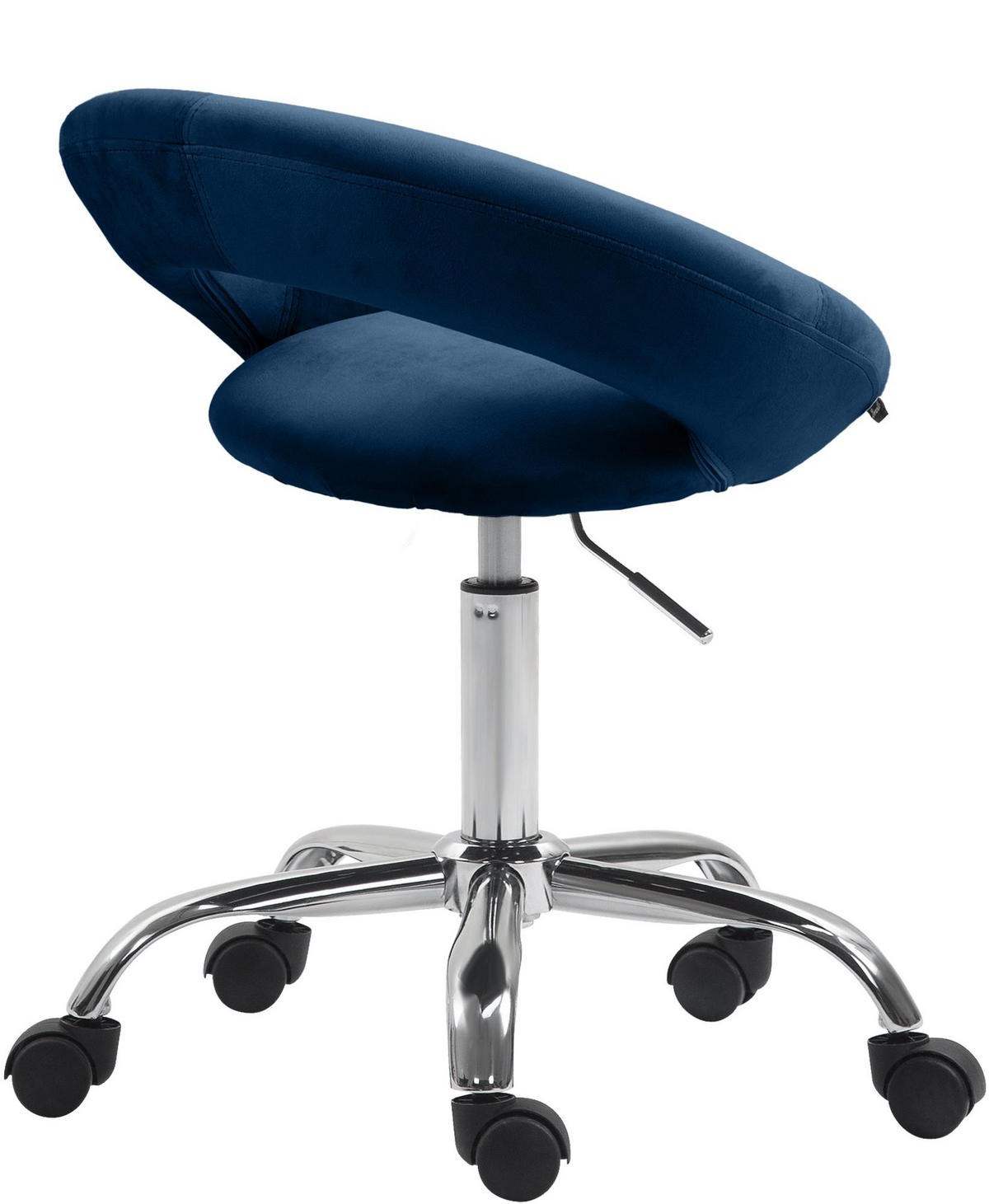 HOCKER Samt blau - Blau, Textil/Metall (53/66/47cm) - CLP