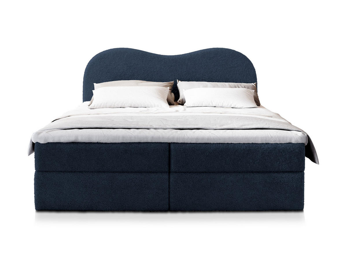 POSTEL BOXSPRING FLUVIA 180x200 cm, s matrací a úložným prostorem, modrá - modrá, kompozitní dřevo/textil (180/200cm) - MASSENO