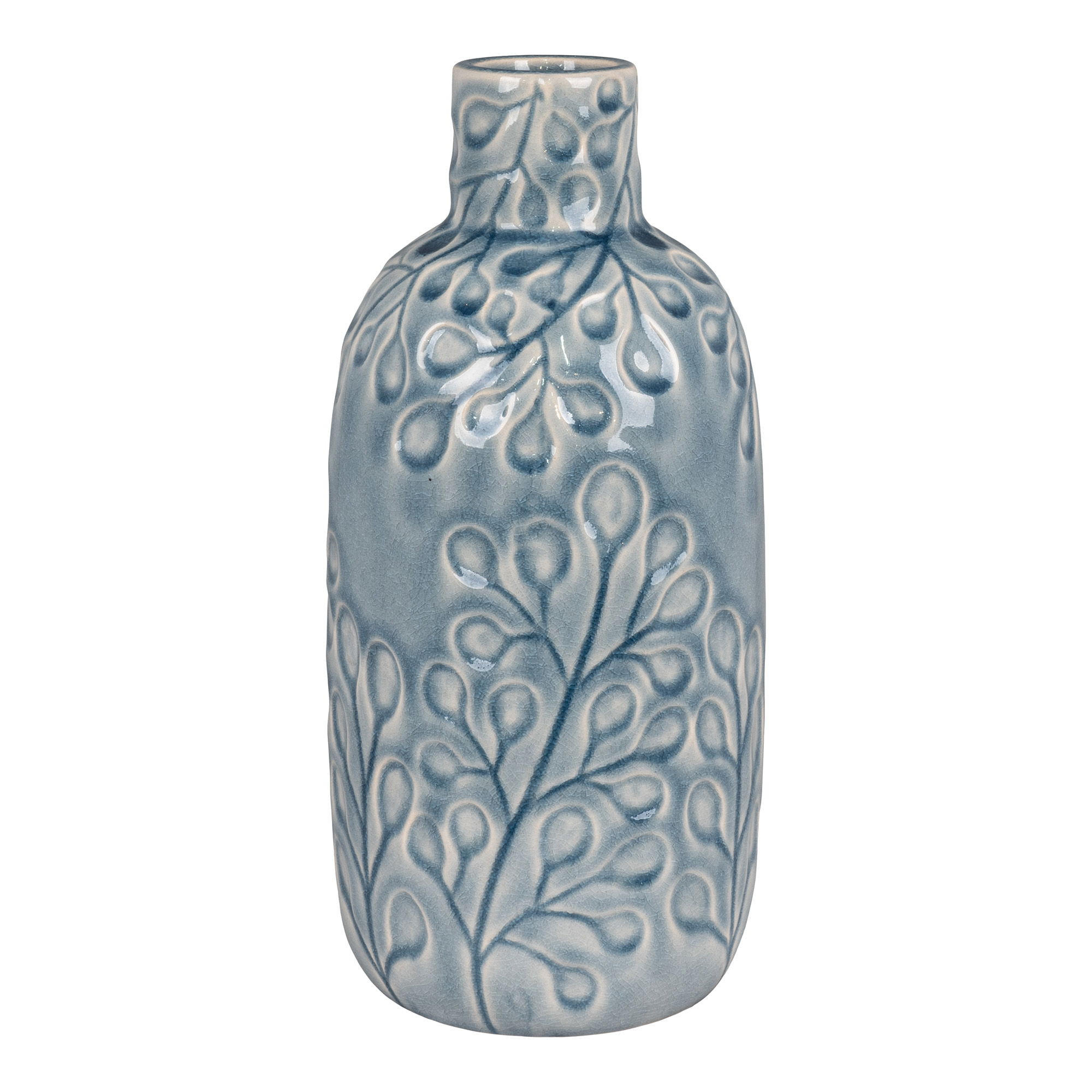 VASE Steingut Blau - Blau, Stein (26cm) - tinkaro