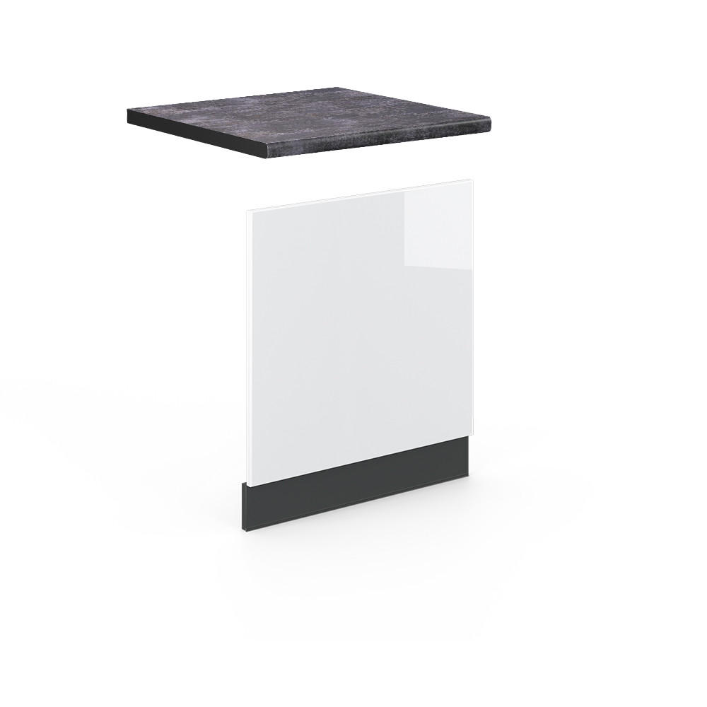 FRONTPANEL Fame-Line Vit högblank 60 cm , AP Antracit Vit högglans, Antracit 67.4/60/60 cm