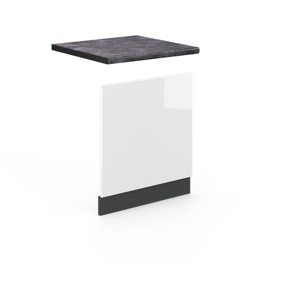 FRONTBLENDE Fame-Line Weiß Hochglanz 60 cm, AP Anthrazit - Weiß Hochglanz/Anthrazit, Holzwerkstoff (60/67.4/1.6cm) - Vicco