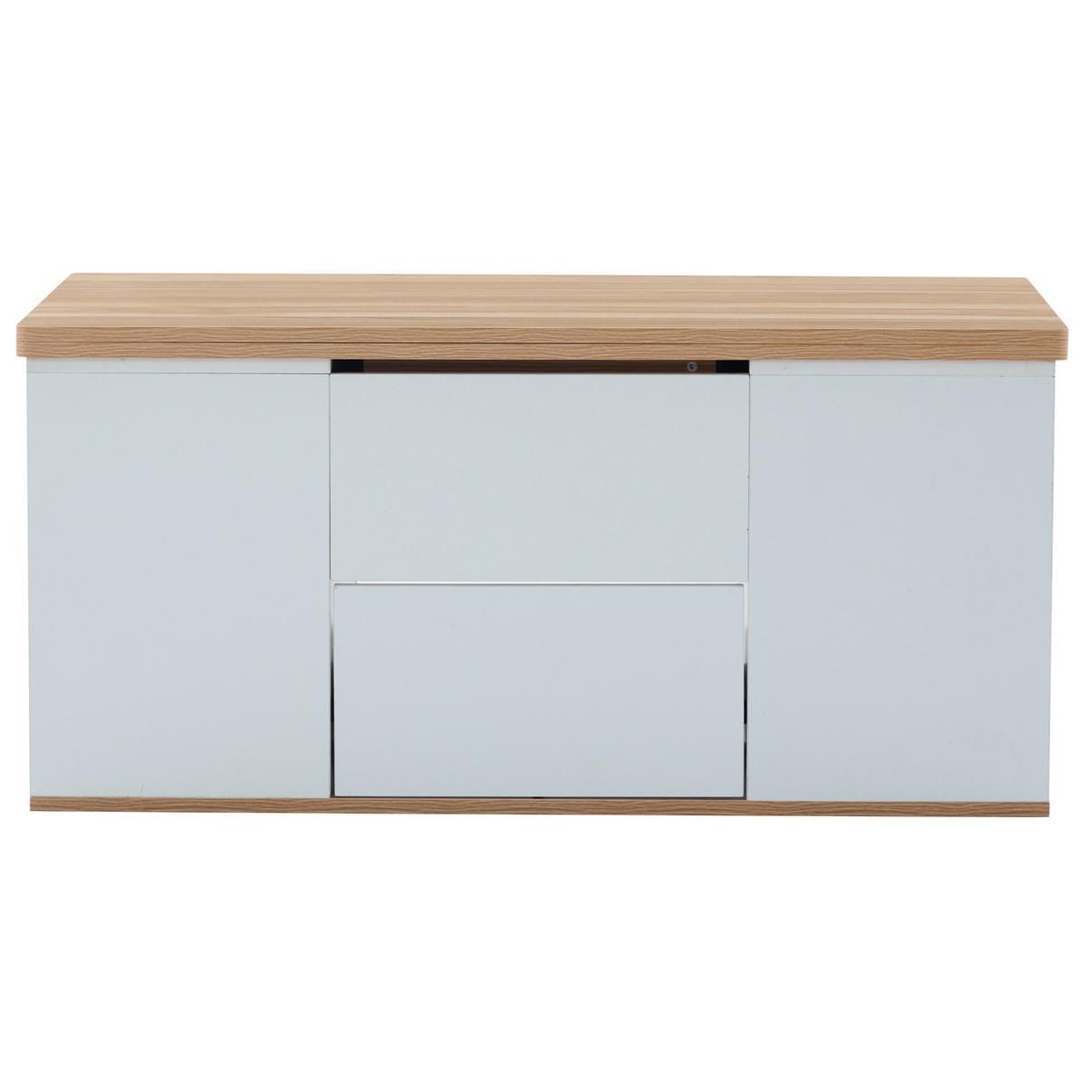 COUCHTISCH 100/51/47 cm Weiß und Holzfarben aus Spanplatte mit höhenverstellbarer Tischplatte - Weiß, Holzwerkstoff (100/51/47cm) - OKMYHOME