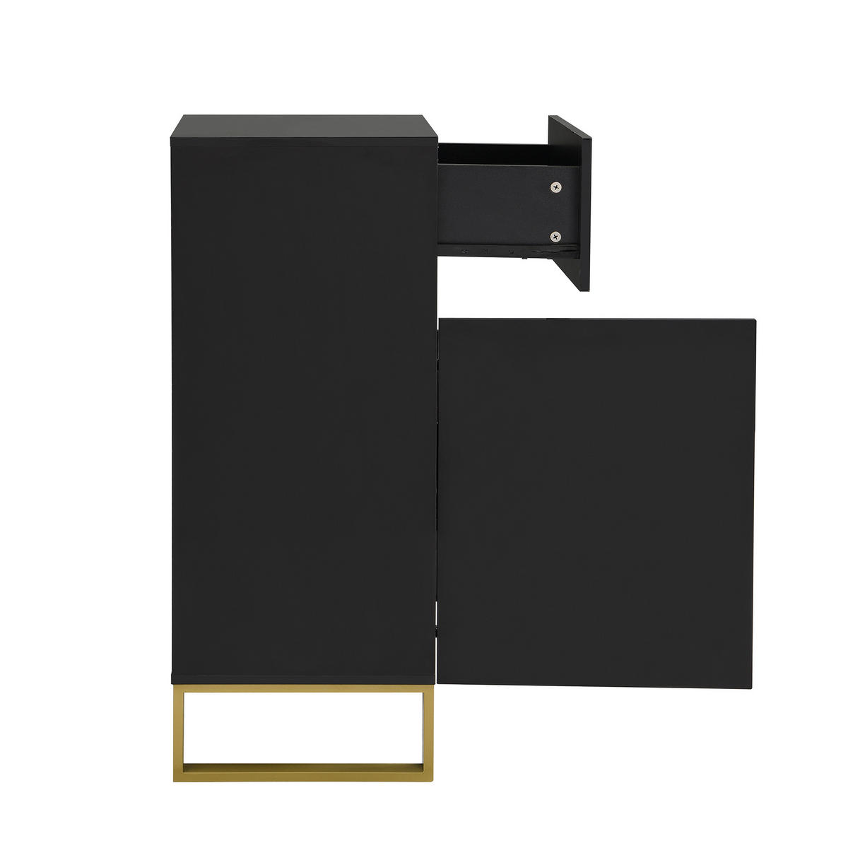 SCHUHSCHRANK aus MDF 120x35x85cm in Schwarz mit Sitzbank & Schublade - Schwarz, Holzwerkstoff (120/85/35cm) - Modfu