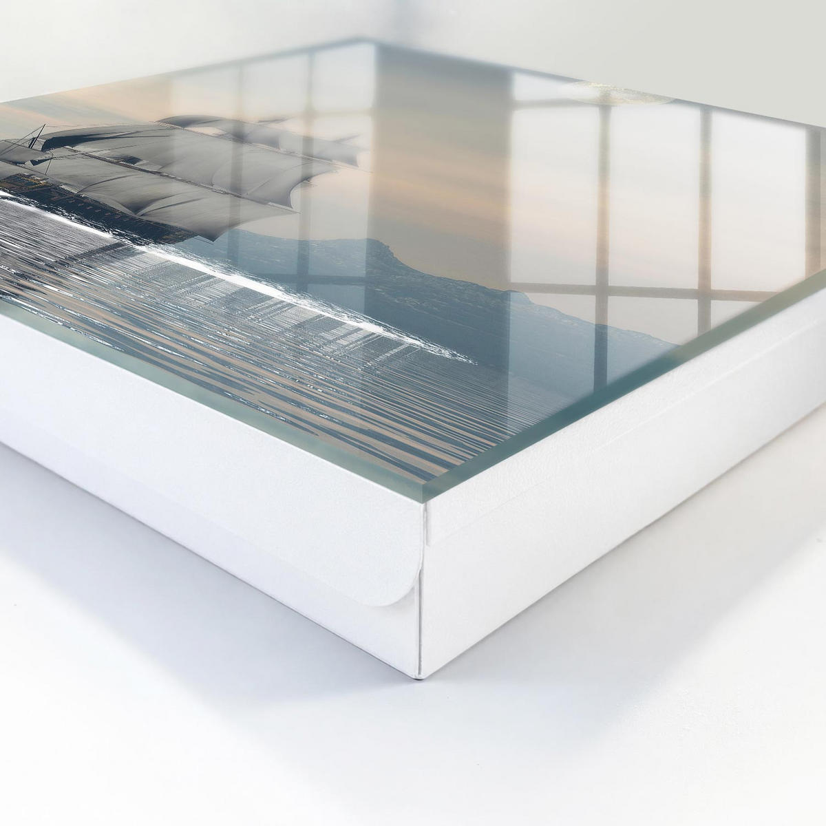 SCHLÜSSELBOX Weiß 30x30 cm – Türöffnung nach rechts - Seekreuzfahrt - Grau, Metall (30/30/5cm) - TULUP