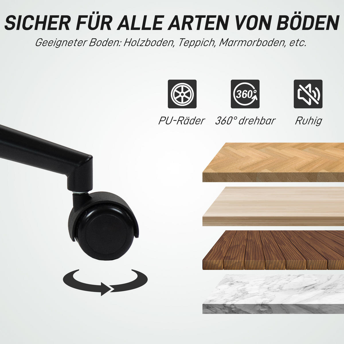 BÜROSTUHL mit Wippfunktion, Dunkelgrau - Dunkelgrau, Kunststoff (47/89/60cm) - HOMCOM