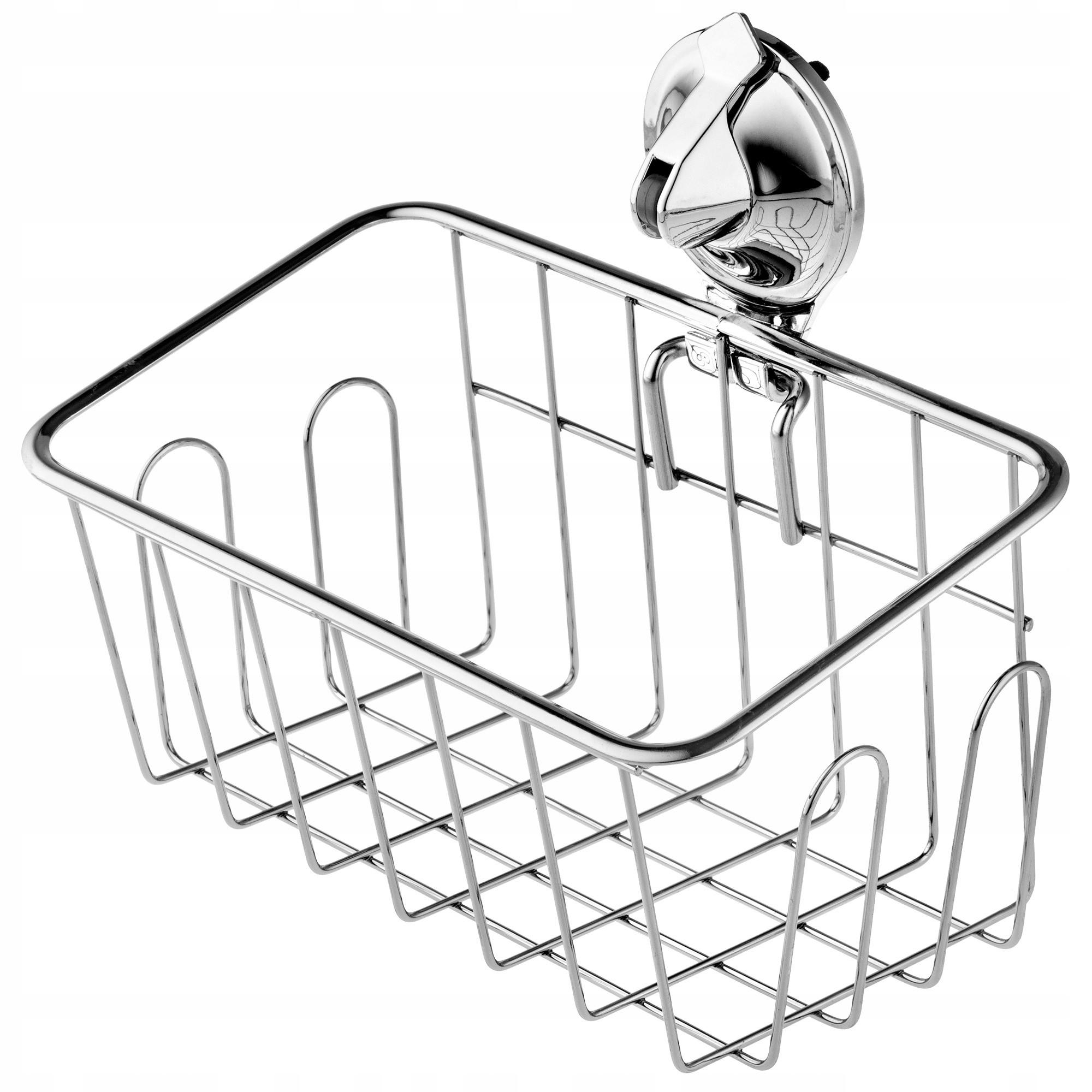 BADEZIMMERREGAL mit Saugnäpfen Torma 20 cm, silber - Silberfarben, Metall (10/18cm) - KADAX