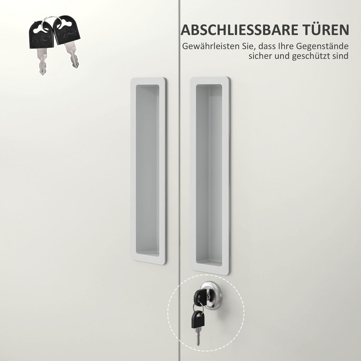 AKTENSCHRANK DE-09813 5 verstellbare Regale Weiß - Weiß, Metall (40/180/80cm) - ComfortXL