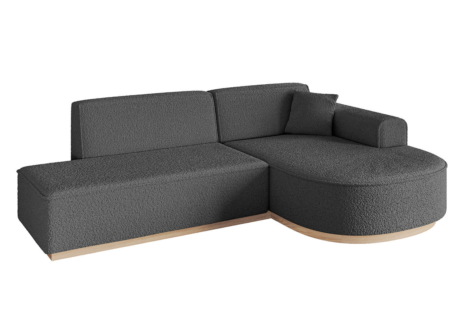 ECKSOFA Ottomane Rechts ARRIO-L1 - 243x171x83 cm Grau - Grau, Holzwerkstoff/Textil (243/171cm) - ALTDECOR