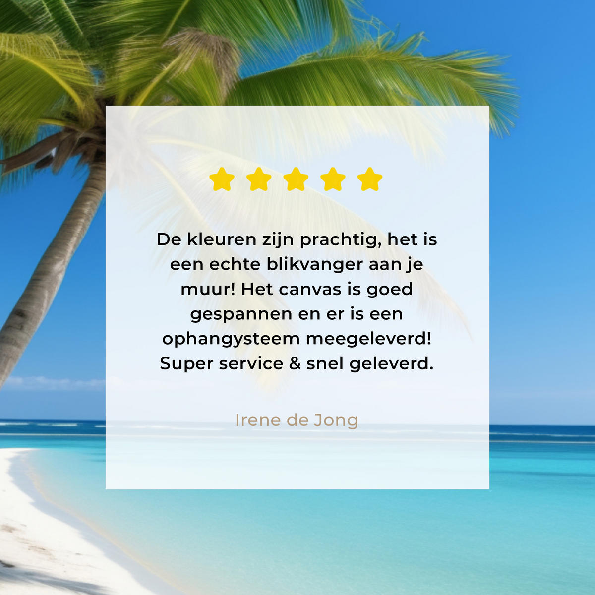 LEINWANDBILD Strand - Palme - Tropisch - Meer 40x30 cm - Grün, Textil (40/30cm) - MuchoWow