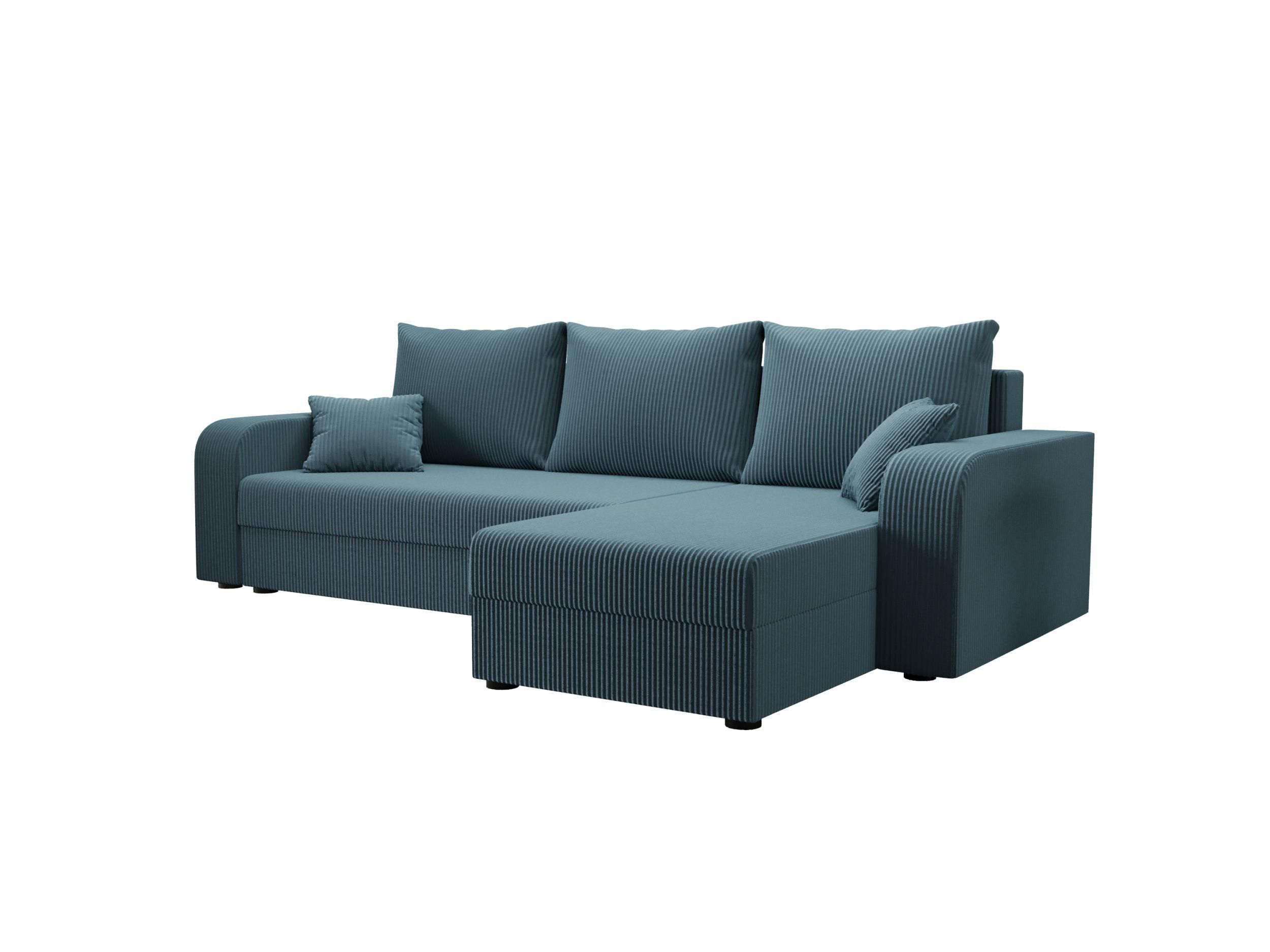 ECKSOFA HEWLET L BIS Zoom 14 Rechts mit Schlaffunktion - Blau, Textil (240/140cm) - Bedante