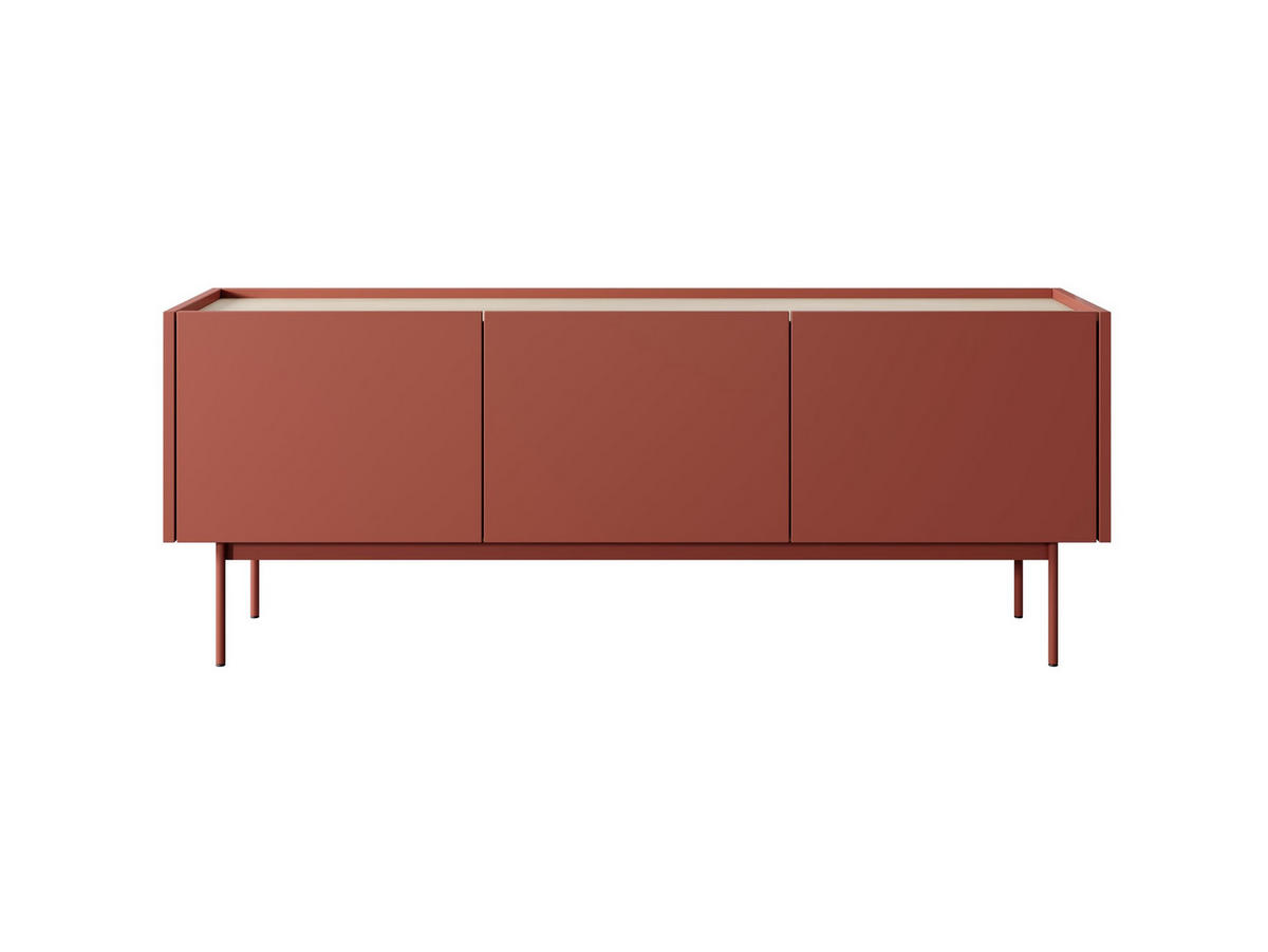 TV-SCHRANK Croma 144x55x37 cm - Lowboard mit Stauraum - Tv Ständer aus Laminierter Spanplatte - Keramik Rot Farbe - Rot, Holzwerkstoff (168/52/39cm) - Chilly