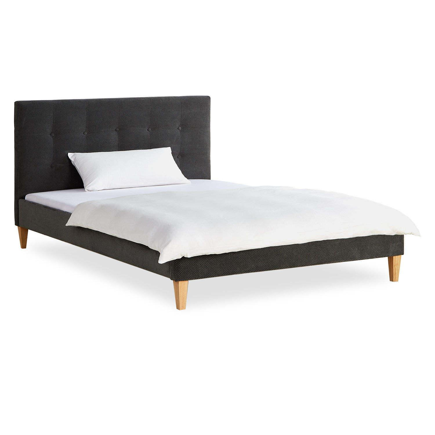 Homestyle4u Polsterbett Grau 140x200 cm
